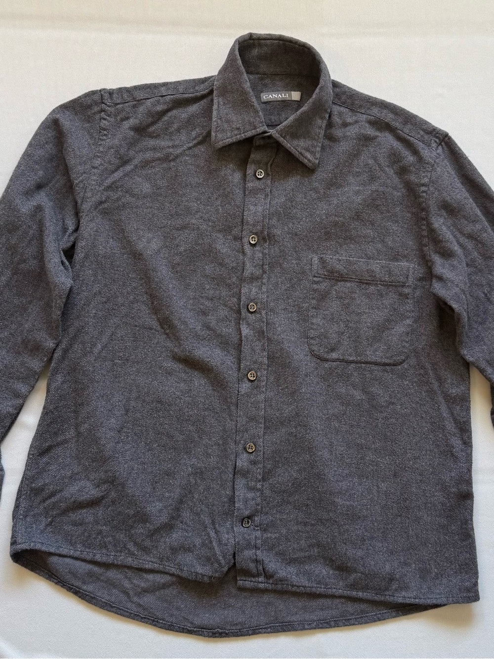 Canali Men's Button-Down Shirt in Charcoal Size S